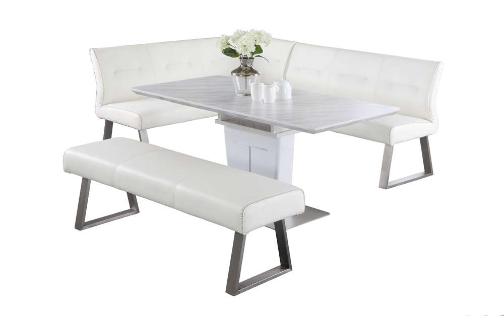 Chintaly - Gwen - Contemporary Dining Set w/ Extendable Table, Nook & Bench - GWEN-3PC veiw 4