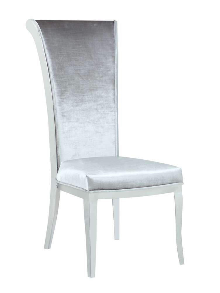 Chintaly - Contemporary High-Back Side Chair (Set of 2) - JOY-SC-GRY-FAB veiw 1