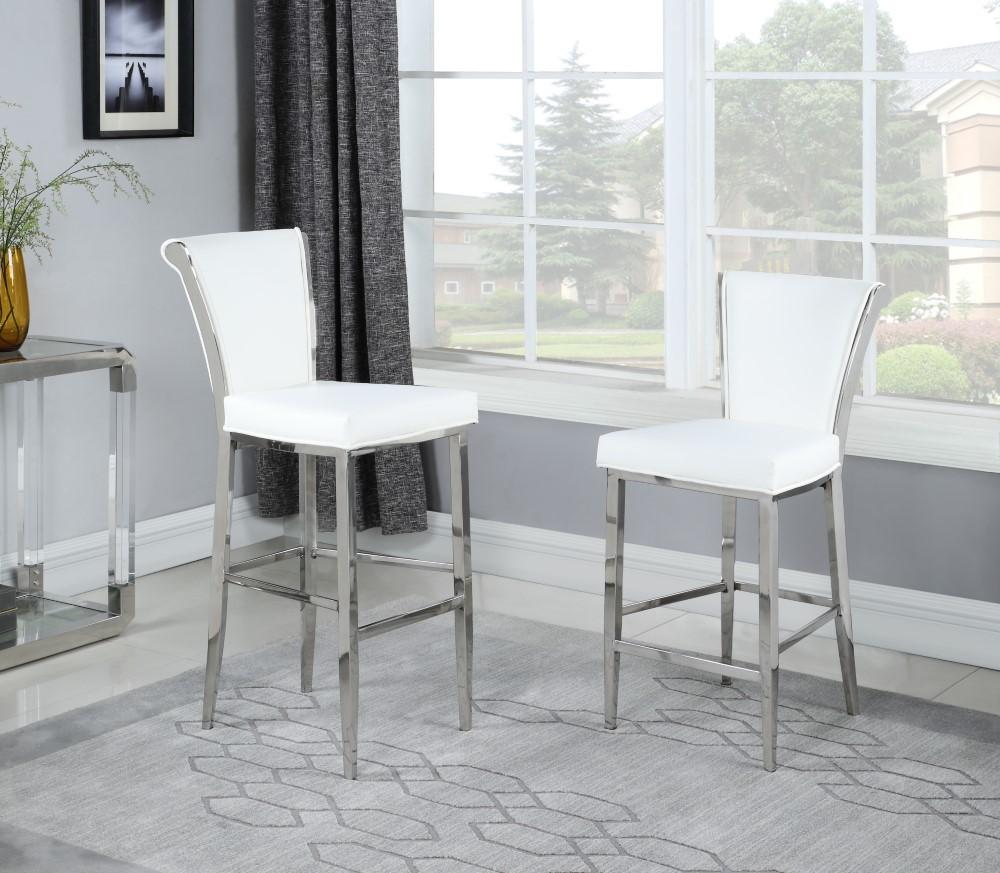 Chintaly - Joy Flare Back Bar Stool in White - JOY-BS-WHT veiw 6