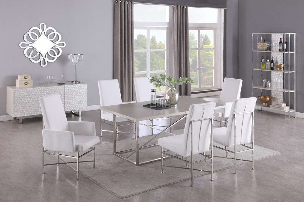 Chintaly - Kendall Contemporary Dining Set with Butterfly Extendable Table & 4 Side Chairs and 2 Arm Chairs - KENDALL-7PC veiw 1