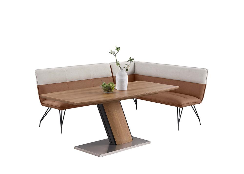 Chintaly - LILLIAN - Modern Wooden Dining Set w/ Extendable Table & Nook - LILLIAN-2PC-OAK veiw 1