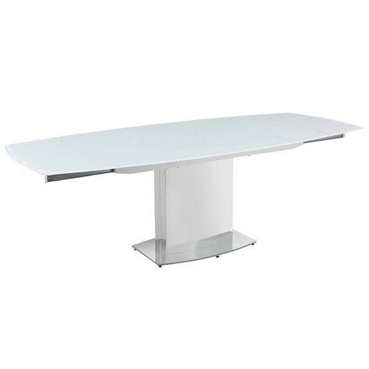 Chintaly - Mavis - Contemporary Extendable White Glass Dining Table - MAVIS-DT-WHT veiw 2