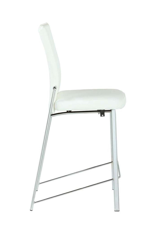 Chintaly - Molly Contemporary Motion Back Bar Stool w/ Chrome Frame - MOLLY-BS-WHT-CHM veiw 2
