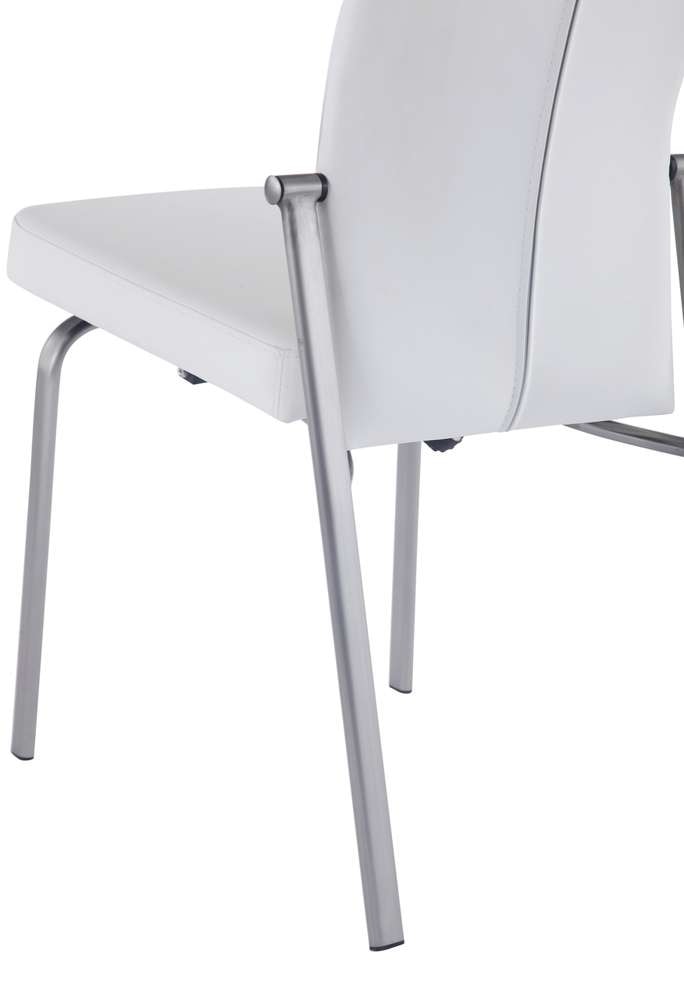 Chintaly - Molly Contemporary Motion-Back Leather Upholstered Side Chair (Set of 2) - MOLLY-SC-WHT-LTH veiw 4
