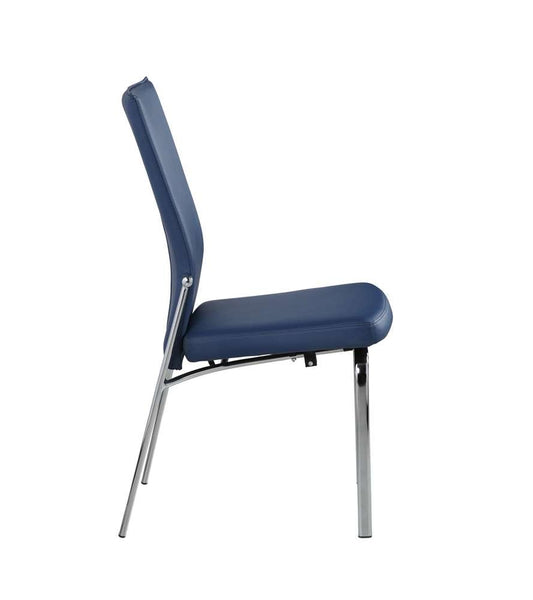 Chintaly - Molly Contemporary Motion-Back Side Chair w/ Chrome Frame (Set of 2) - MOLLY-SC-BLU veiw 2