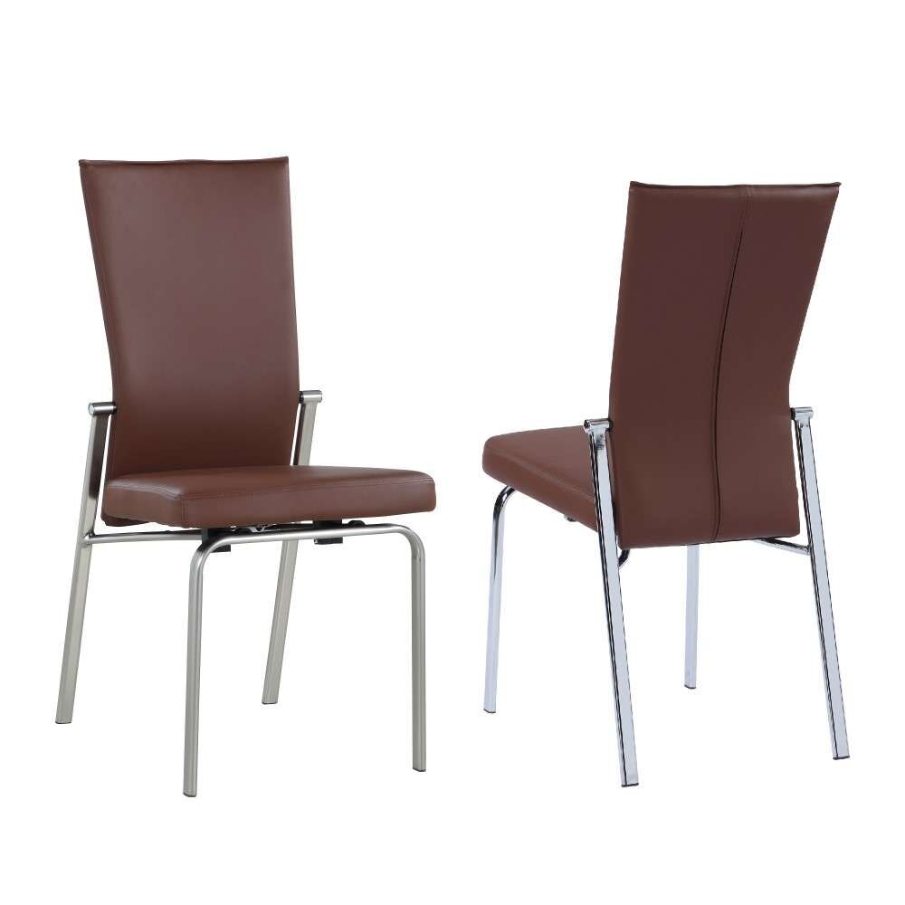Chintaly - Molly Motion Back Side Chair in Brown (Set of 2) - MOLLY-SC-BRW-BSH veiw 2