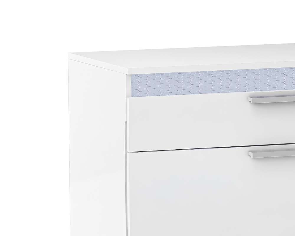 Chintaly - Moscow Modern Gloss White 8-Drawer Dresser - MOSCOW-DRS veiw 5
