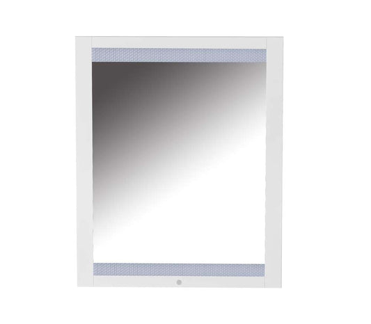 Chintaly - Moscow Modern White Laminate Framed Mirror w/ LED Light - MOSCOW-MIR veiw 2