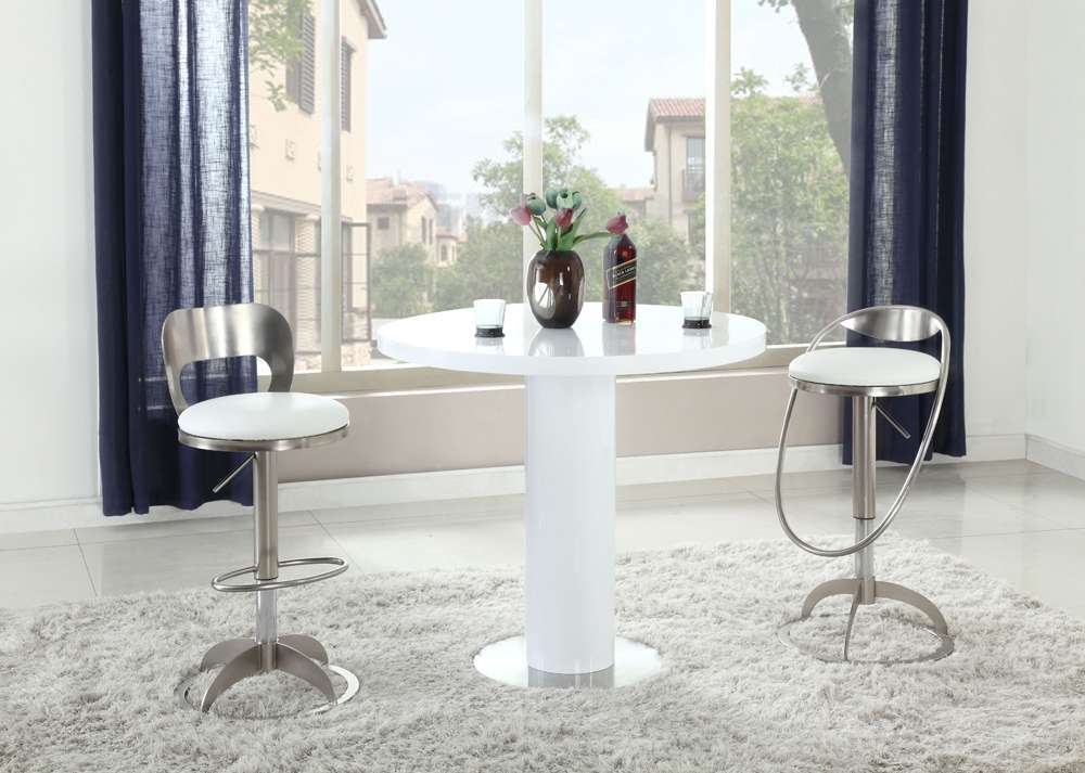 Chintaly - Murray Counter Table in Gloss White - MURRAY-CNT veiw 2