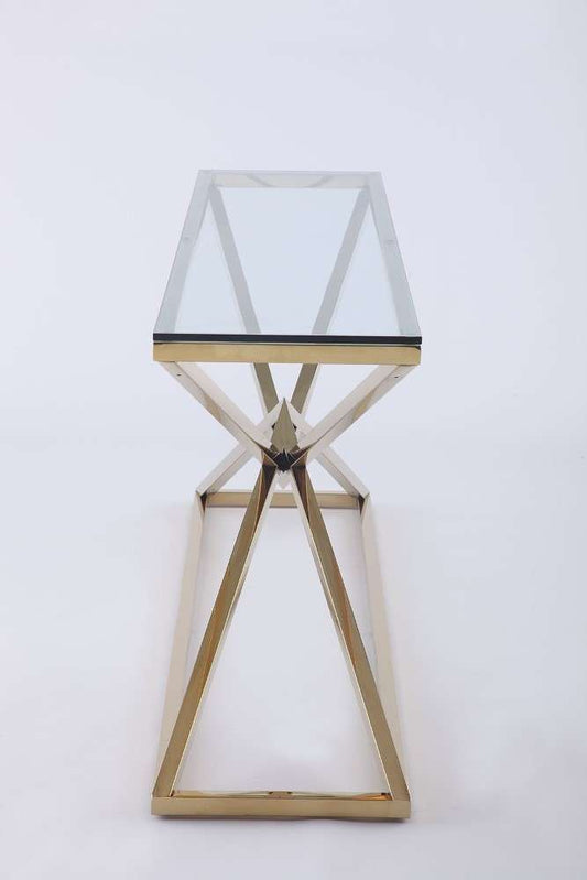 Chintaly - Rectangular Sofa Table With 12Mm Glass Top - 7616-ST veiw 2