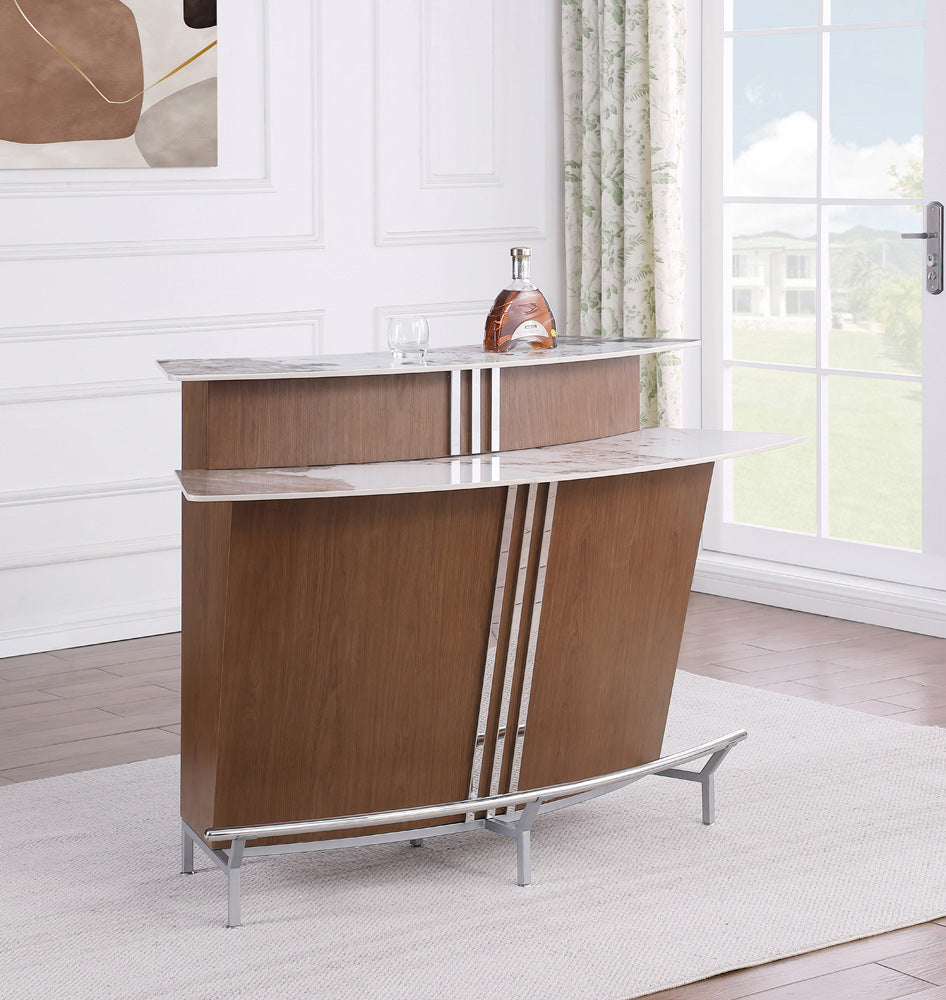 Chintaly - Rose Modern Curved Open-back Counter Height Stool - ROSE-CS-WAL-TPE view 1