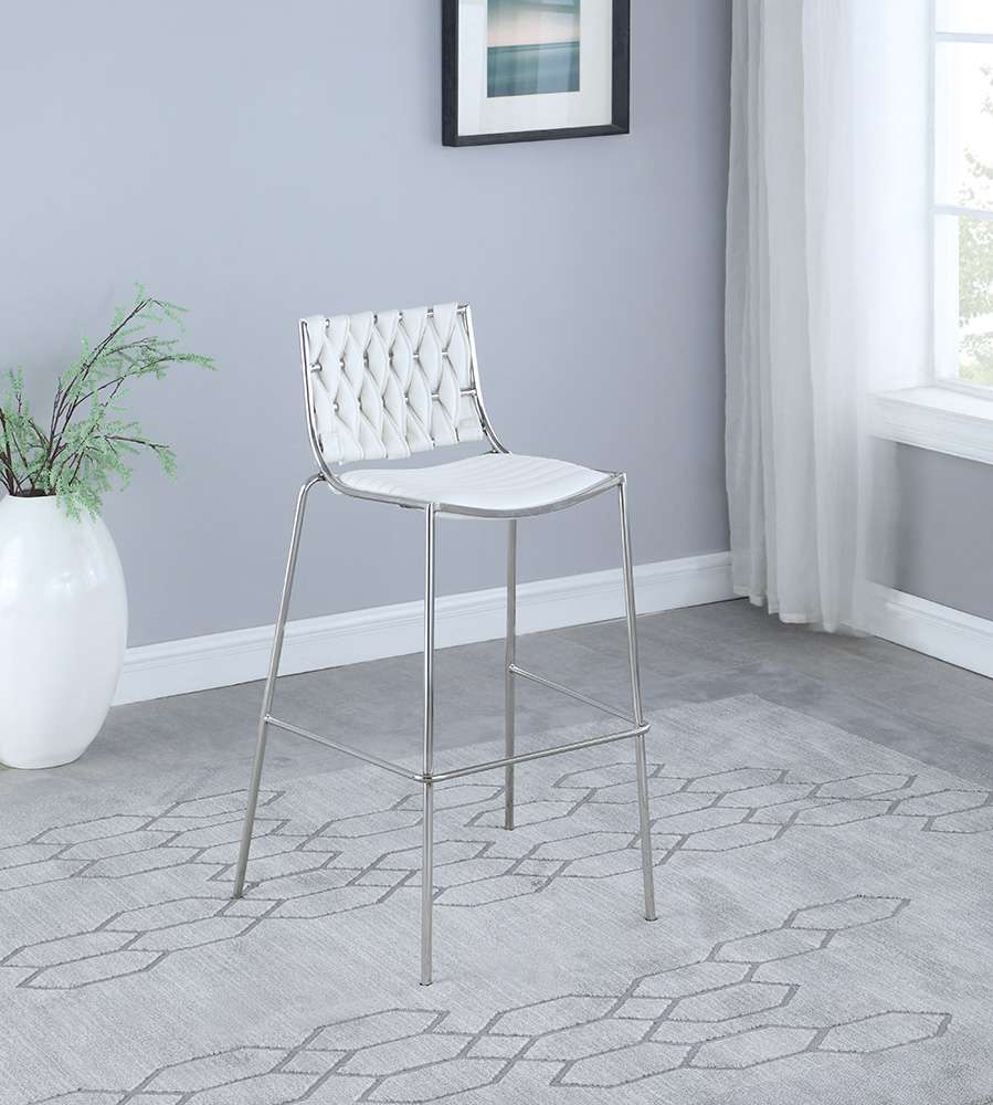 Chintaly - Taylor Contemporary Stackable Counter Stool w/ Weave Back (Set of 2) - TAYLOR-CS-WHT veiw 7