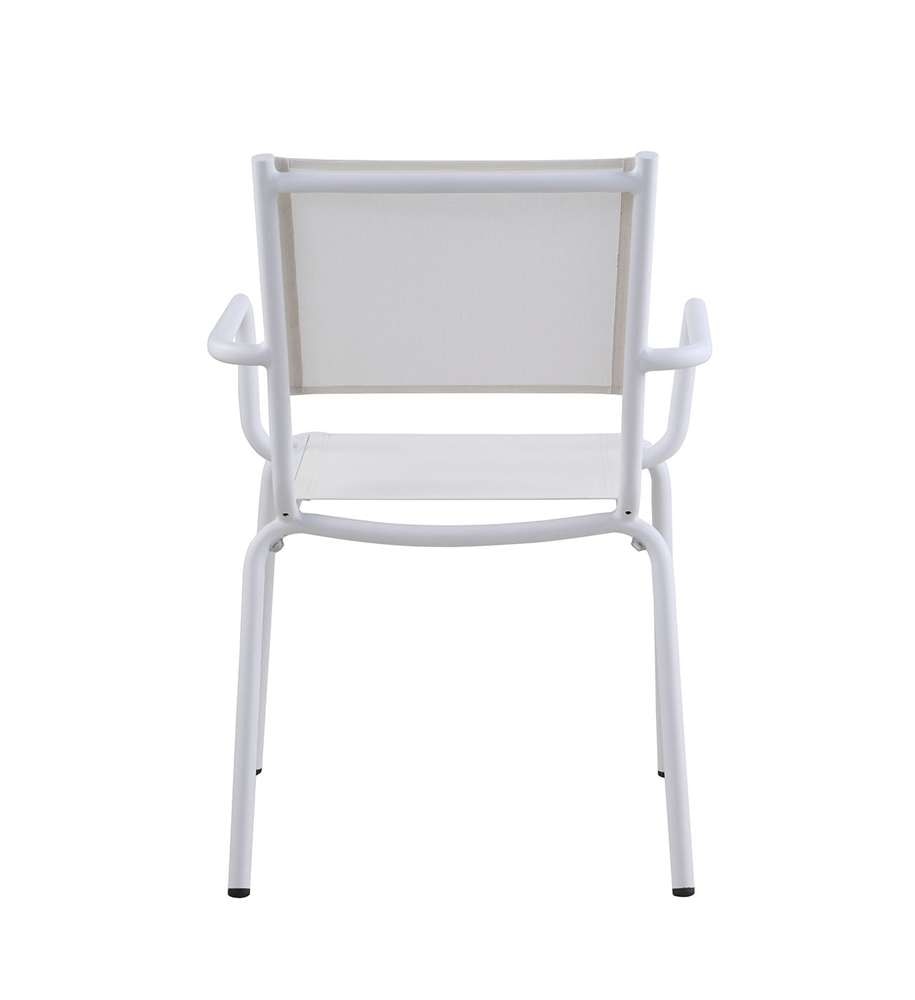 Chintaly - Ventura Outdoor Arm Chair w/ Aluminum Frame (Set of 4) - VENTURA-AC-WHT veiw 5