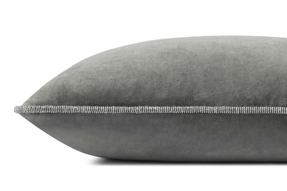Chris Loves Julia x Loloi - Liza Grey 12 x 27 Cover Only Pillow - P005PCJ0020GY00PI13 veiw 3