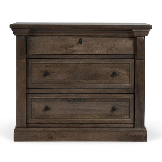 Classic Home - Adelaide Three-Drawer Mango Wood Nightstand In Cocoa Brown - 54010238 veiw 2