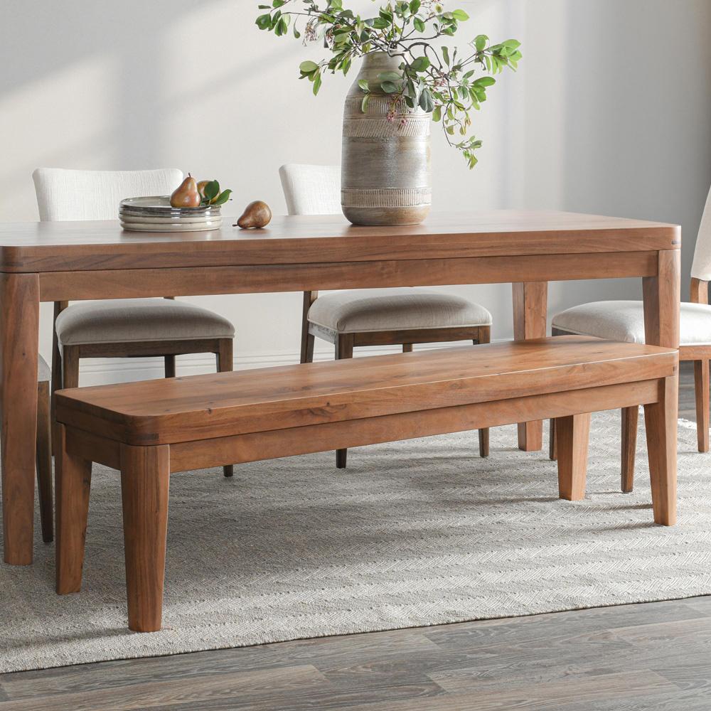 Classic Home - Arno 64in Acacia Wood Indoor Bench In Natural Finish - 53002025 veiw 5