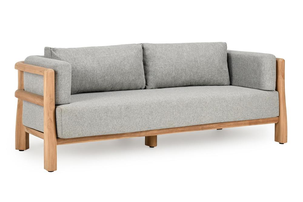 Classic Home - Aston Teak Wood Modern Outdoor Sofa In Gray - 53051616