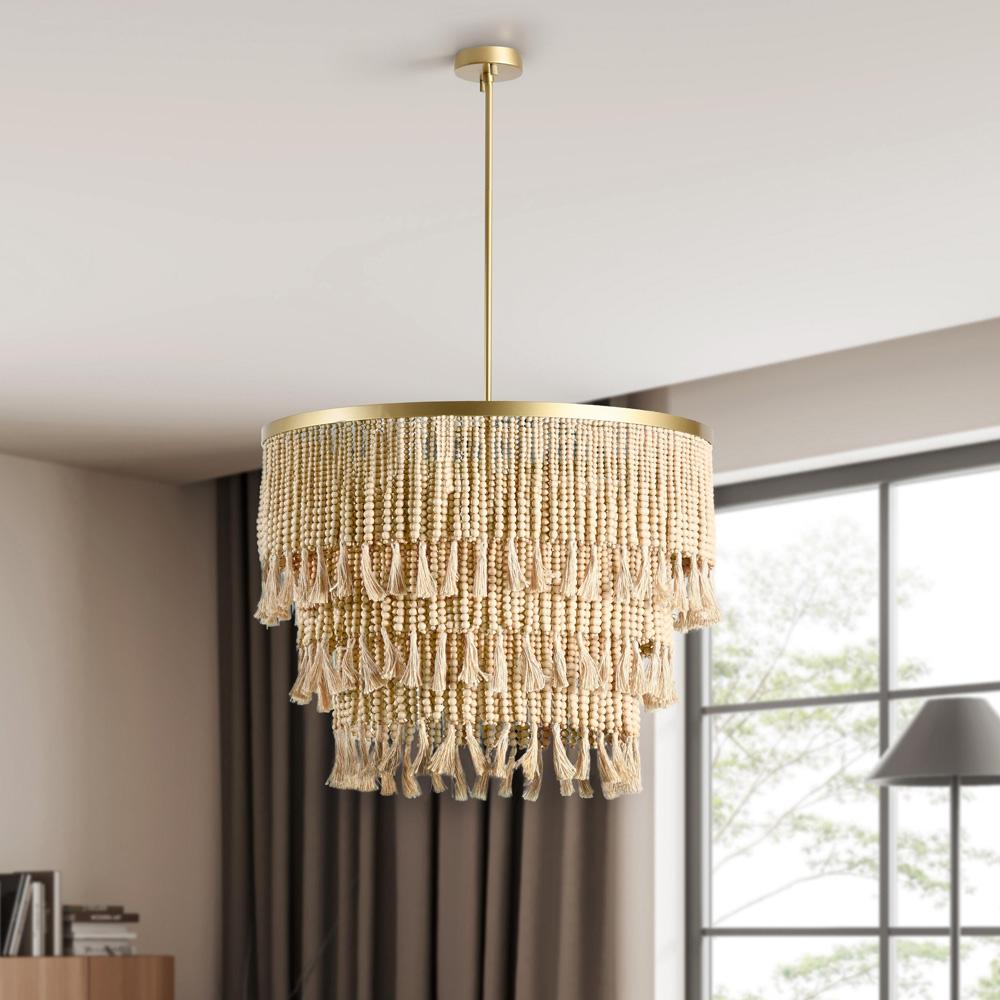 Classic Home - Brittany Natural Beaded Chandelier - 56004229 veiw 6