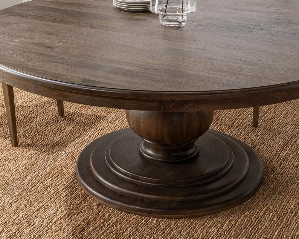 Classic Home - Brookside Mango Wood Round Dining Table - Cocoa Brown - 51011994 veiw 9