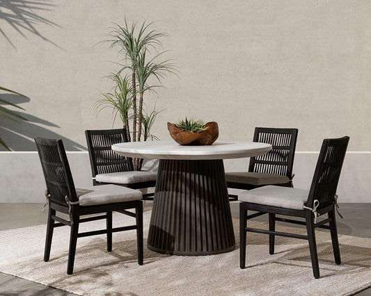 Classic Home - Caspia Outdoor Round Dining Table - Concrete Gray - 51031698 veiw 2