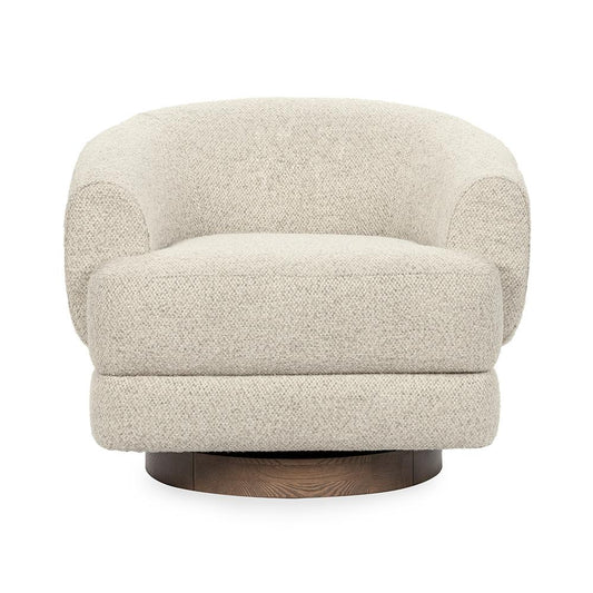Classic Home - Chassia Upholstered Fabric Swivel Accent Chair - Cream - 53006304 veiw 2