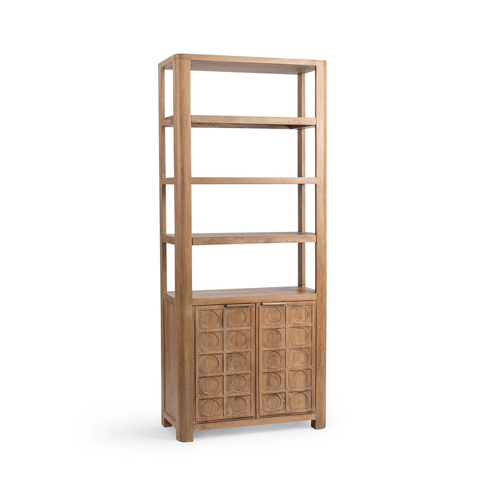 Classic Home - Cleveland Mango Wood Bookcase - Sandy Taupe - 52011048 view 1