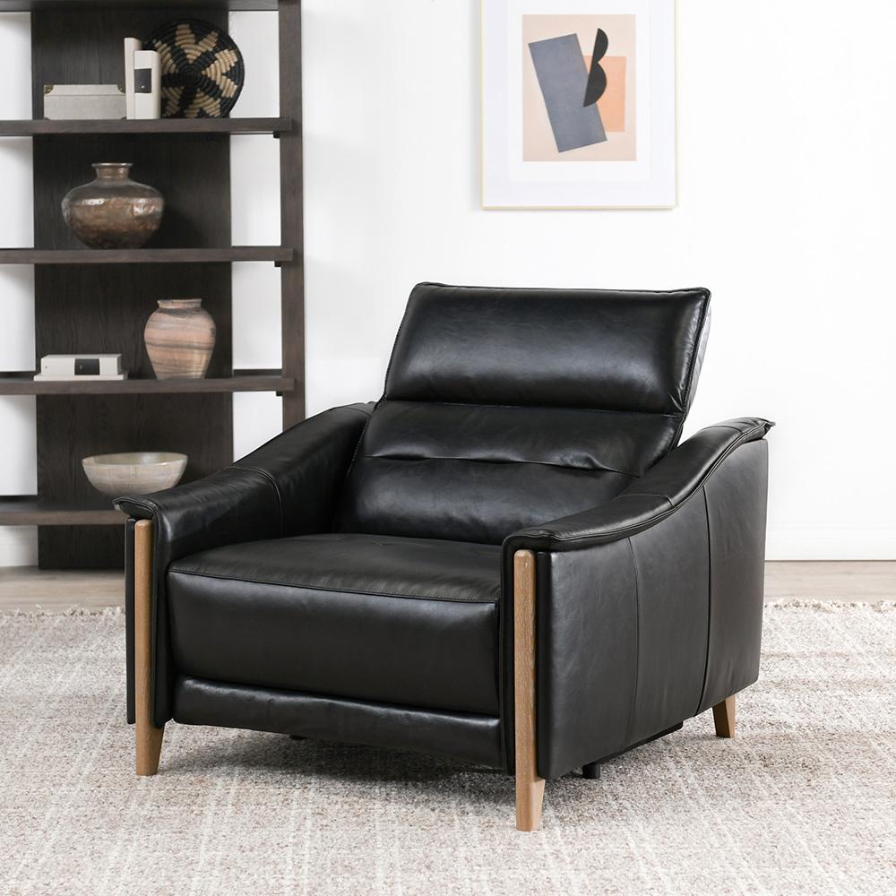 Classic Home - Cullman Leather Power Recliner Accent Chair - Black - 2208RE11 veiw 10