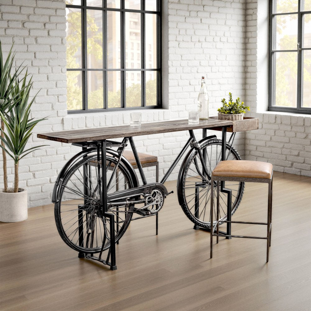 Classic Home - Cycle Reclaimed Wood Counter Table - Brown - 59011334 view 9