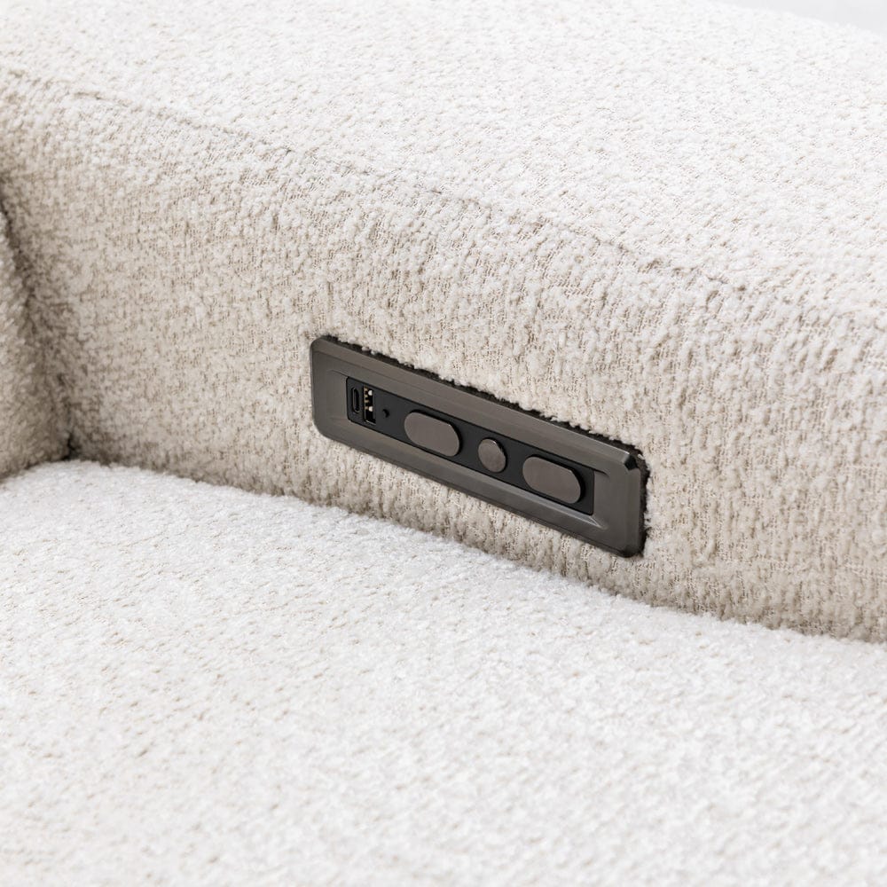Classic Home - Darrow Zero Gravity Power Recliner Upholstered Fabric Sofa - Ivory - 2220SF11