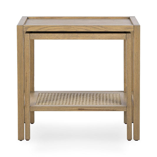 Classic Home - Devin Oak Wood Nesting End Table - Latte Brown - 51031751 veiw 2