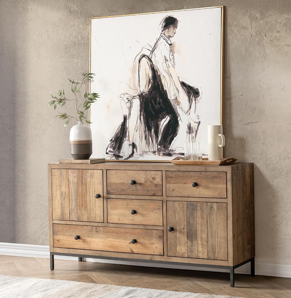 Classic Home - Dita Reclaimed Pine Wood Sideboard Buffet - Aged Pine - 52004190 veiw 10