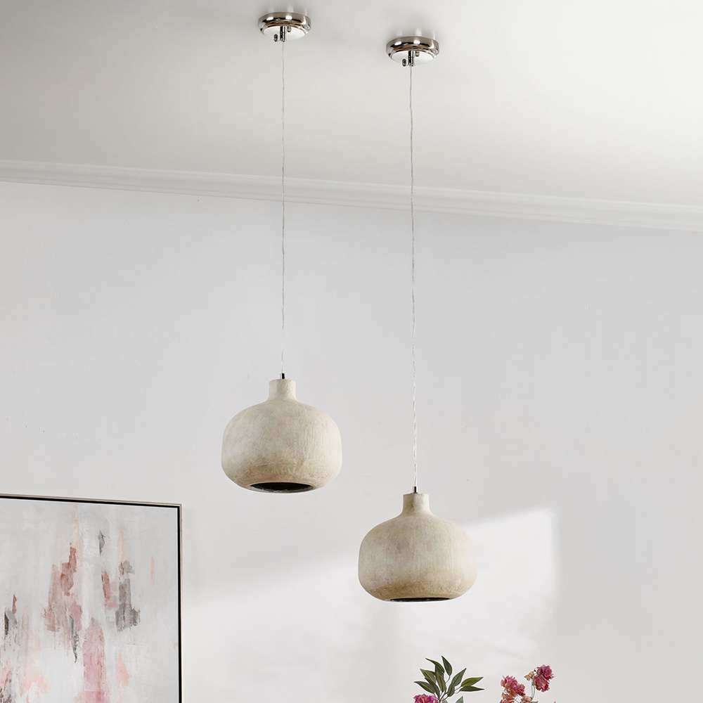 Classic Home - Jodi Concrete Pendant Antique White - 56004246 veiw 3