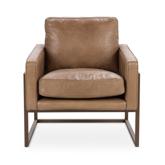 Classic Home - Ken Top Grain Leather Accent Chair - Tan - 53006528 view 2