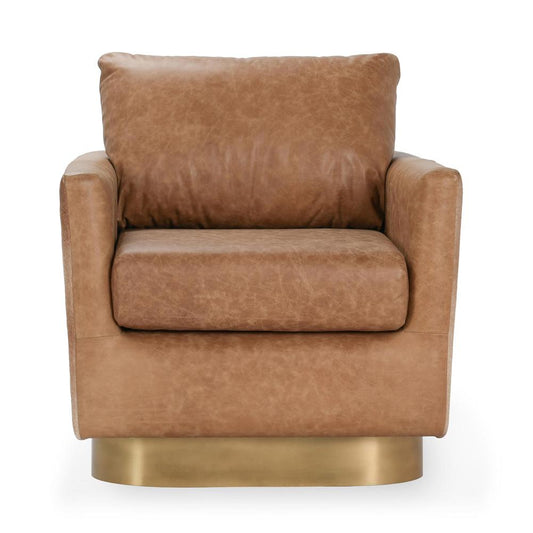 Classic Home - Lathe Leather And Hide Accent Chair In Chestnut - 53002009 veiw 2