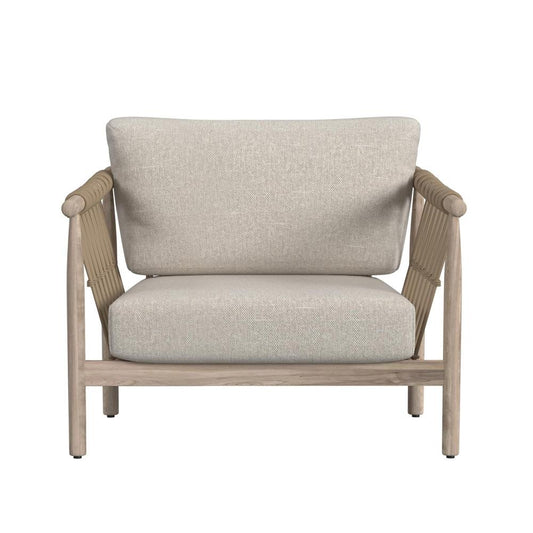 Classic Home - Leo Teak Wood Coastal Outdoor Accent Chair In Taupe - 53051567 veiw 2
