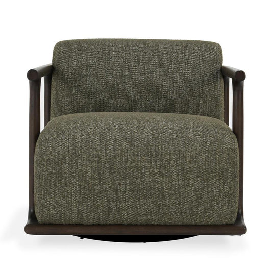 Classic Home - Lucia Mid-Century Green Boucle Fabric Upholstered Swivel Accent Chair - 53004802 veiw 2