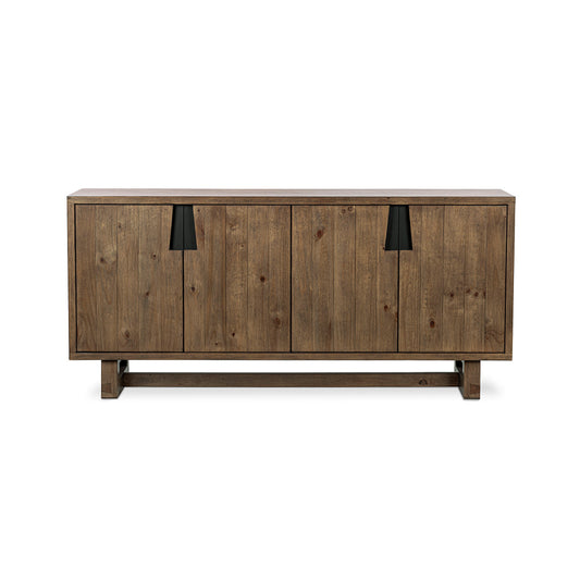 Classic Home - Lyra 78in Reclaimed Pine Wood Buffet Sideboard In Smoke Brown - 52004186 view 2