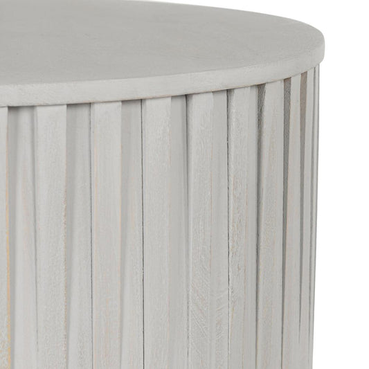 Classic Home - Mrytle Round Wood End Table In Gray - 51011259 veiw 2