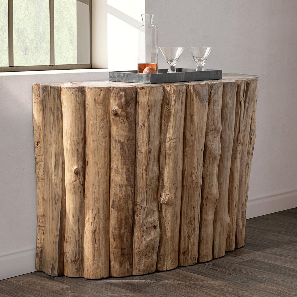Classic Home - Norwest Petrified Teak Wood Console Table - Natural - 51005402 veiw 10