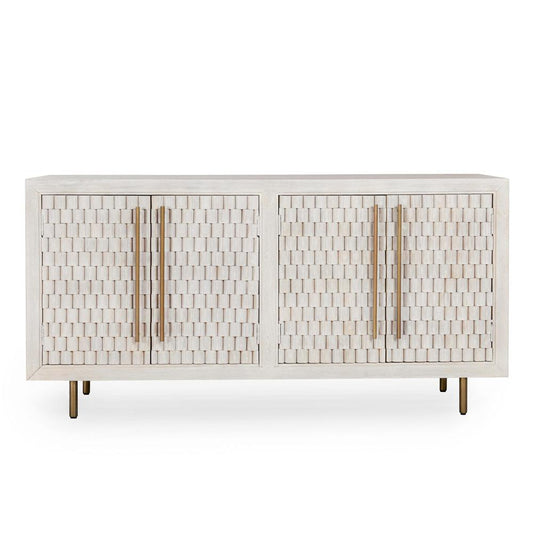 Classic Home - Norwood 4-Door Mango Wood Buffet Sideboard In White Wash - 52010956 veiw 2