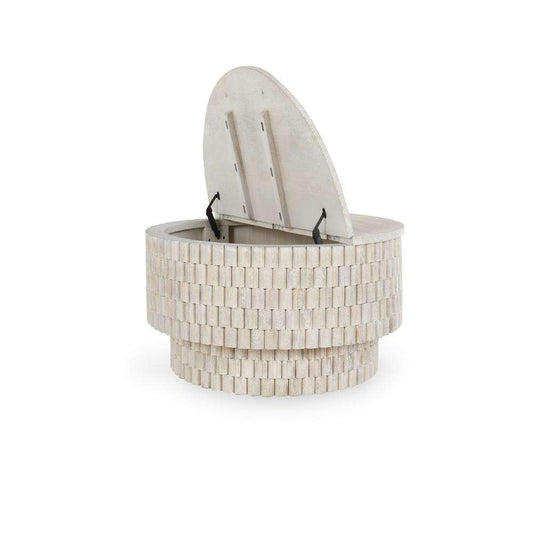 Classic Home - Norwood Mango Wood 40in Round Coffee Table Coastal White - 51011786 veiw 2
