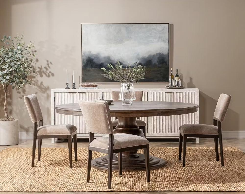 Classic Home - Phillip Upholstered Fabric Dining Chair Set of 2 - Stone - 53006238 veiw 4