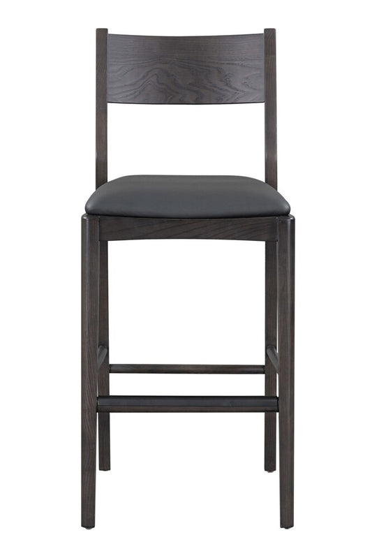 Classic Home - Rooney 30in Top Grain Leather Bar Stool In Black - 53004798 veiw 2