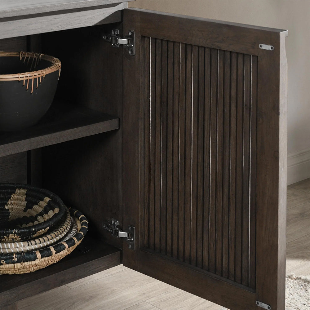 Classic Home - Roya 82in Oak Wood 3-Door Sideboard Buffet In Toasted Brown - 52004158 veiw 6