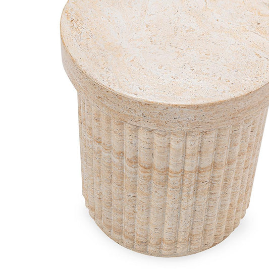 Classic Home - Selah Outdoor Concrete Stool - Beige - 53006312 veiw 2
