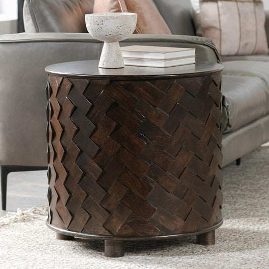 Classic Home - Shira 24in Round End Table In Kona Brown - 51011888 veiw 2