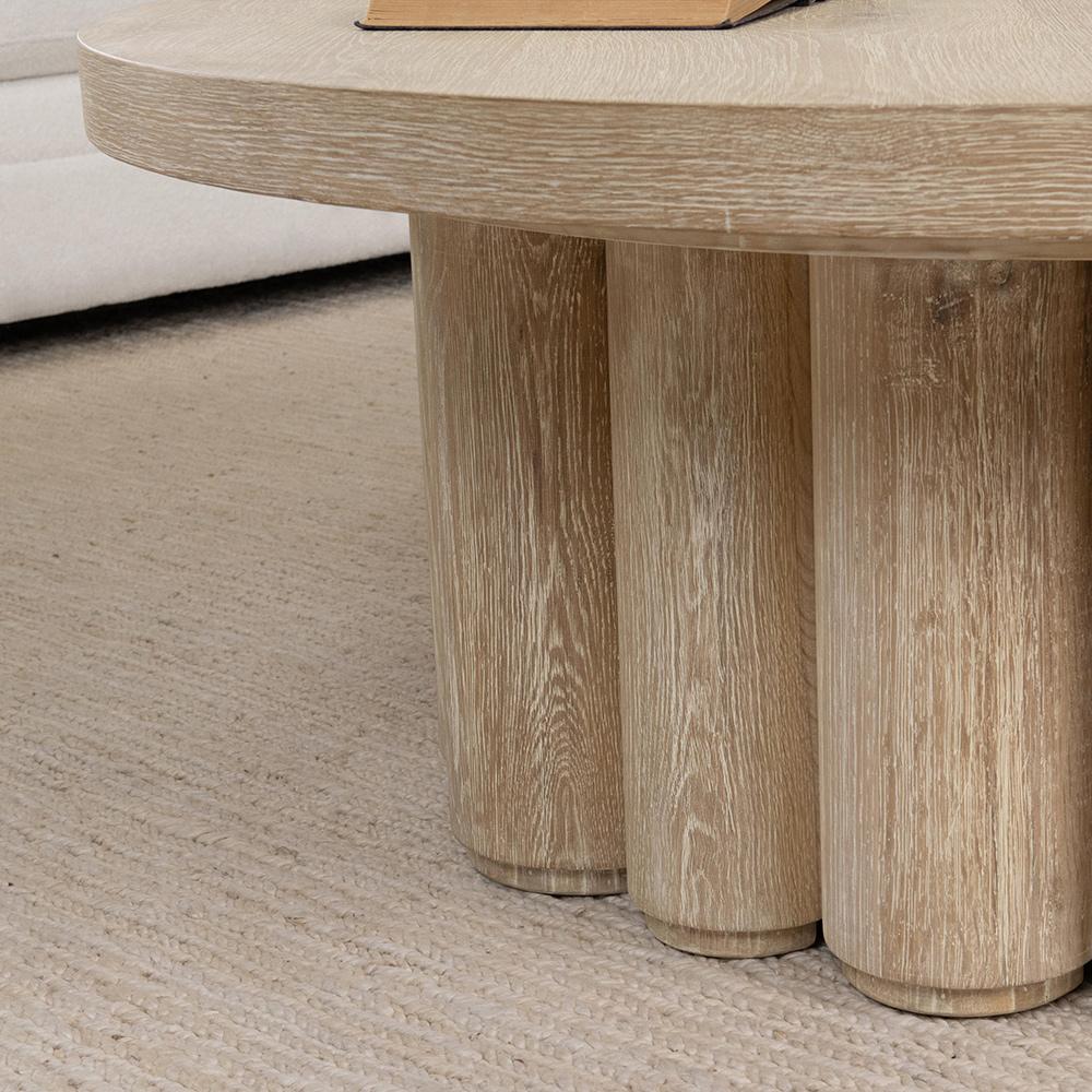 Classic Home - Tiber 48in Oak Veneer Wood Coffee Table - White Wash - 51031714 veiw 7