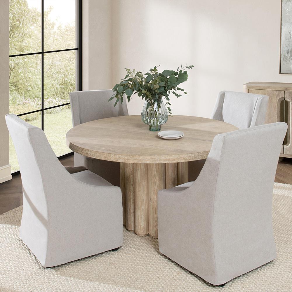 Classic Home - Tiber Round Washed Dining Table White, Table - White Washed - 51031713 veiw 10