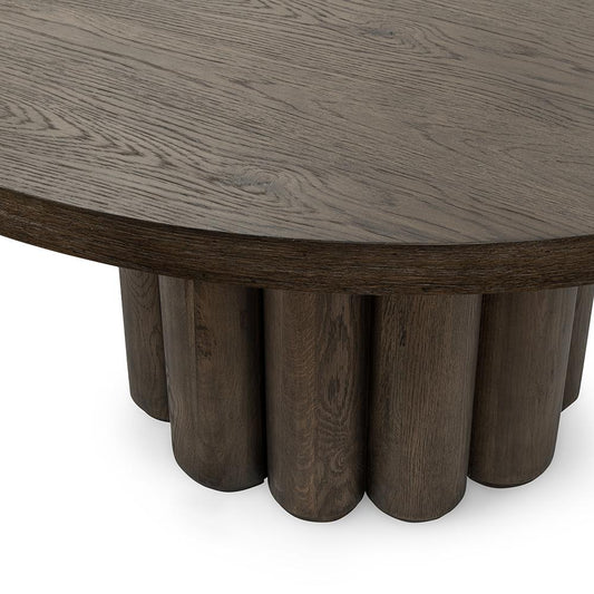 Classic Home - Tiber Wood Round Dining Table - Toasted Brown - 51031734 veiw 2