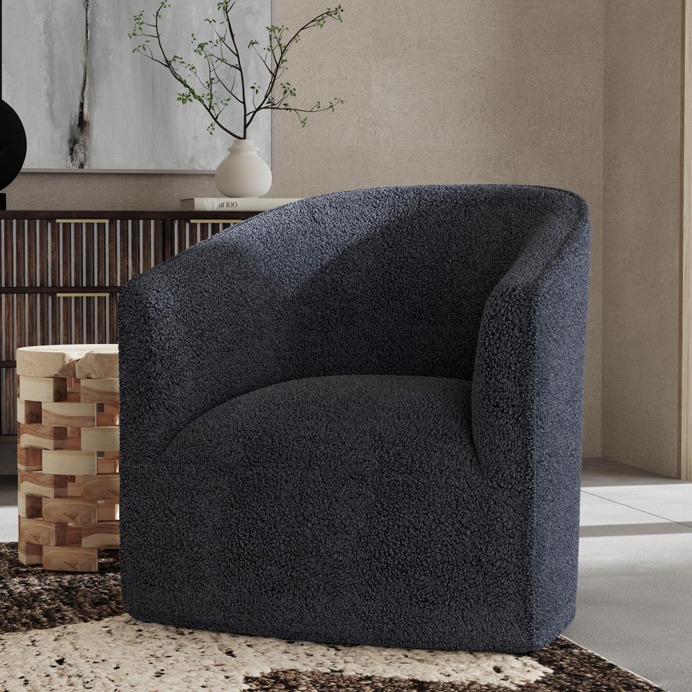 Classic Home - Valencia Blue Fabric Swivel Accent Chair - 53004816 veiw 4